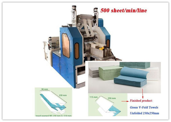 Ce Twee Vouwen 380V 50HZ 3200 bladen/Min Paper Towel Making Machine